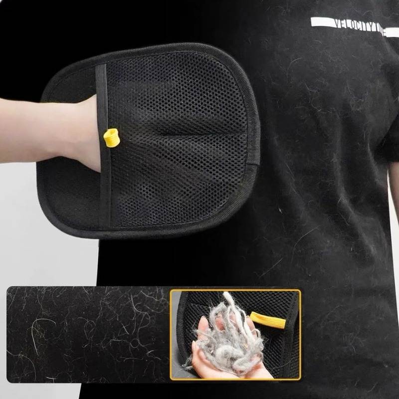 Reusable Electrostatic Pet Hair Removal Glove - Works on Clothes, Couch, Car & All Fabric Surfaces