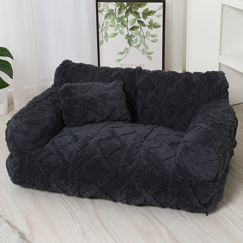 ๐ถ๐๏ธ Plush Calming Pet Sofa Bed โ Raised Rim, Removable Cover & Non-Slip Bottom for Cats & Dogs ๐พ
