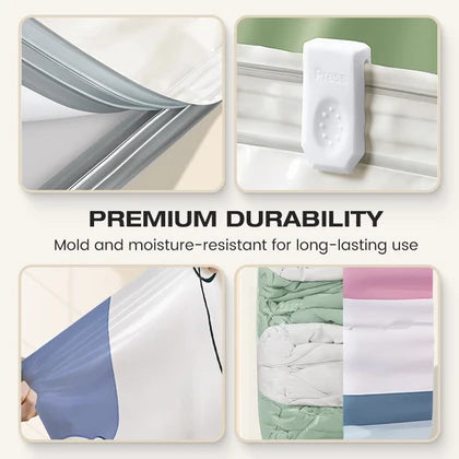 Jumbo Vacuum Storage Bags – Compress Bedding Up to 80% | No Pump Needed