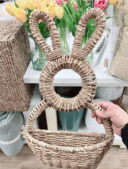 🔥Easter Hot Sale!🔥  - Bunny Basket Hanging Wall Pocket Spring Decor🐰