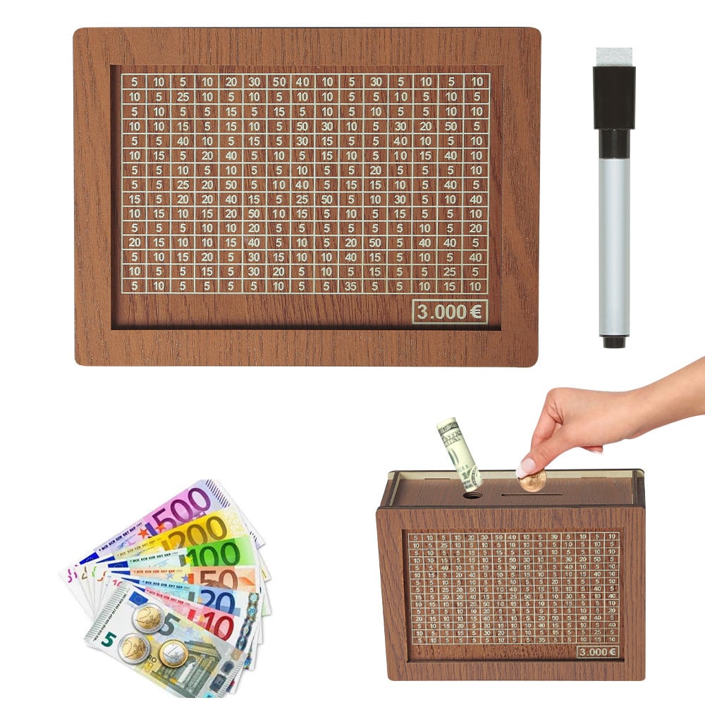 🎁 Hot Sale 49% OFF 🔥Retro Style Wooden Money Box with Counter Piggy Bank Handmade Saving Money Goal Piggy Bank
