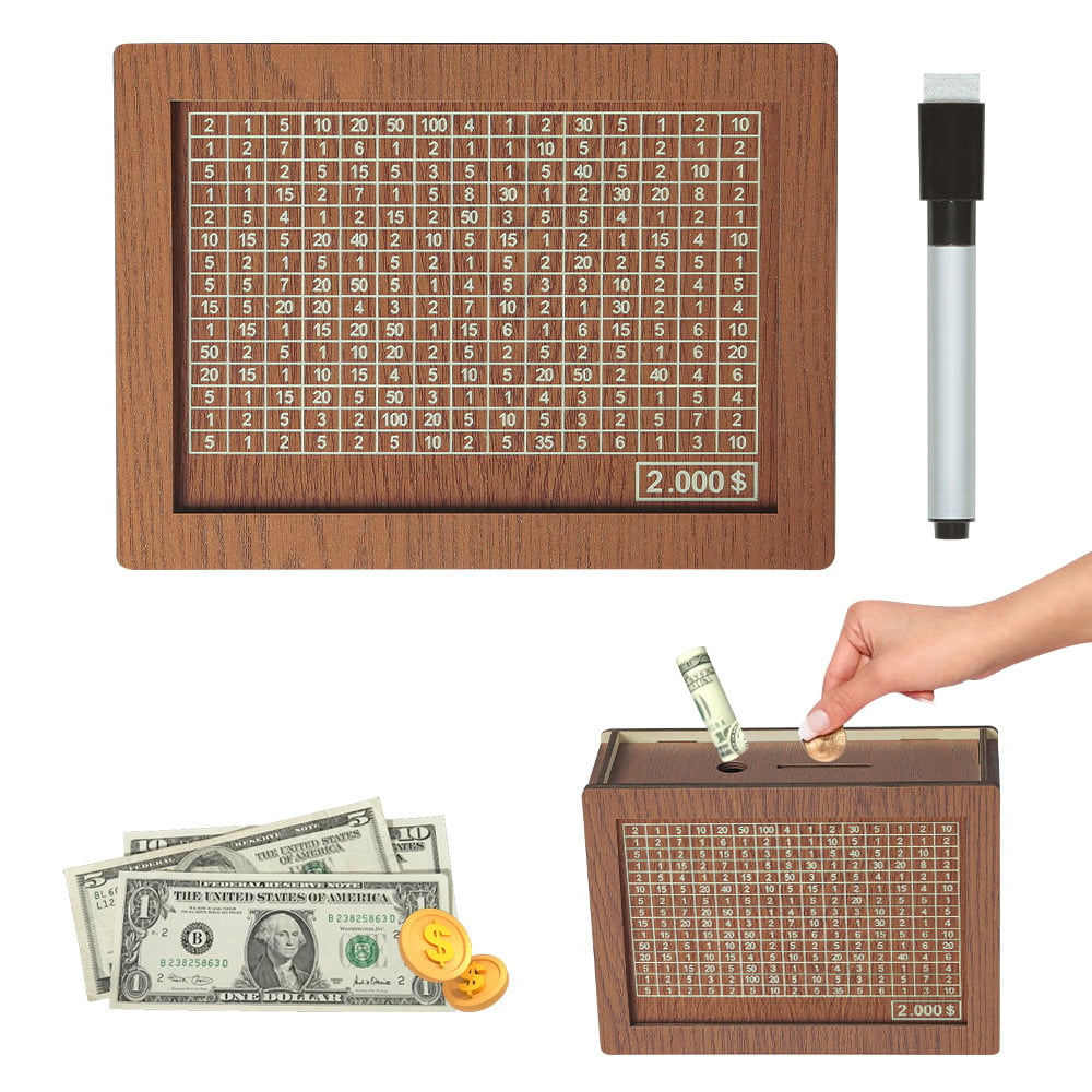 🎁 Hot Sale 49% OFF 🔥Retro Style Wooden Money Box with Counter Piggy Bank Handmade Saving Money Goal Piggy Bank