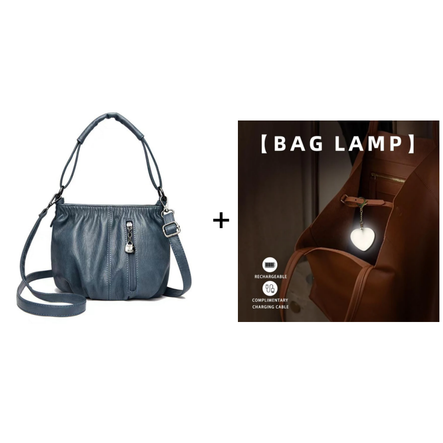 🔥Casual Pleated Bucket Soft Leather Handbag Shoulder Bag