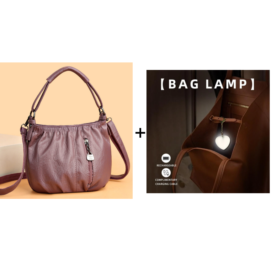 🔥Casual Pleated Bucket Soft Leather Handbag Shoulder Bag