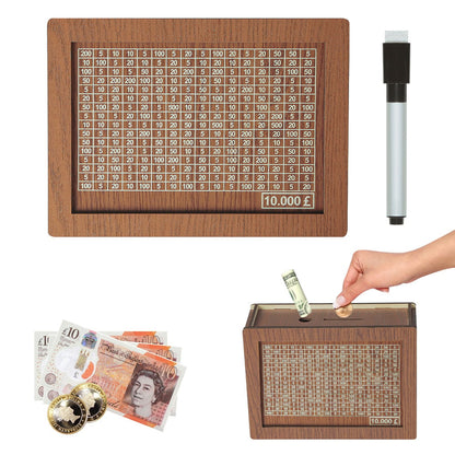 🎁 Hot Sale 49% OFF 🔥Retro Style Wooden Money Box with Counter Piggy Bank Handmade Saving Money Goal Piggy Bank