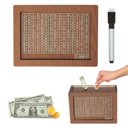 🎁 Hot Sale 49% OFF 🔥Retro Style Wooden Money Box with Counter Piggy Bank Handmade Saving Money Goal Piggy Bank