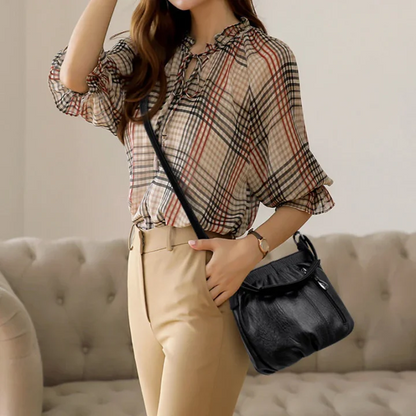 🔥Casual Pleated Bucket Soft Leather Handbag Shoulder Bag