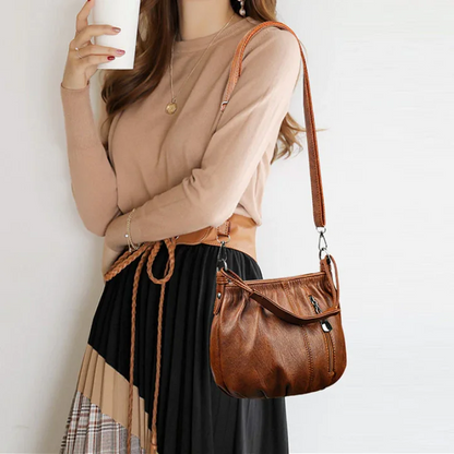 🔥Casual Pleated Bucket Soft Leather Handbag Shoulder Bag