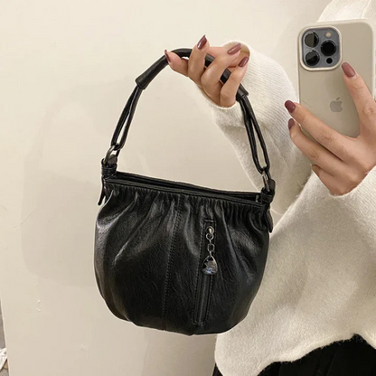 🔥Casual Pleated Bucket Soft Leather Handbag Shoulder Bag