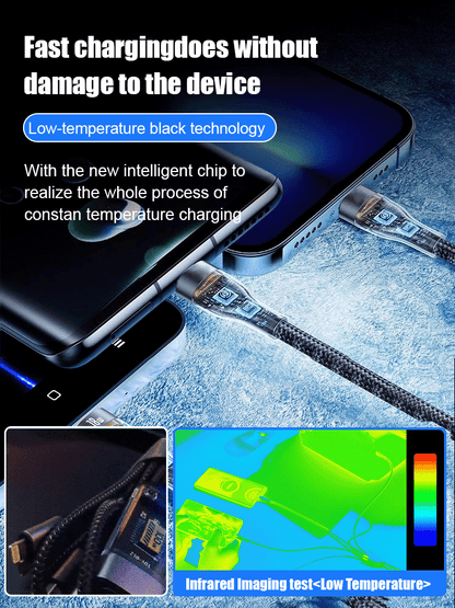 🎉Limited Time Buy 1 Get 1 Free🎉Transparent Luminous Super Fast Charging 3-in-1 Data Cable⚡