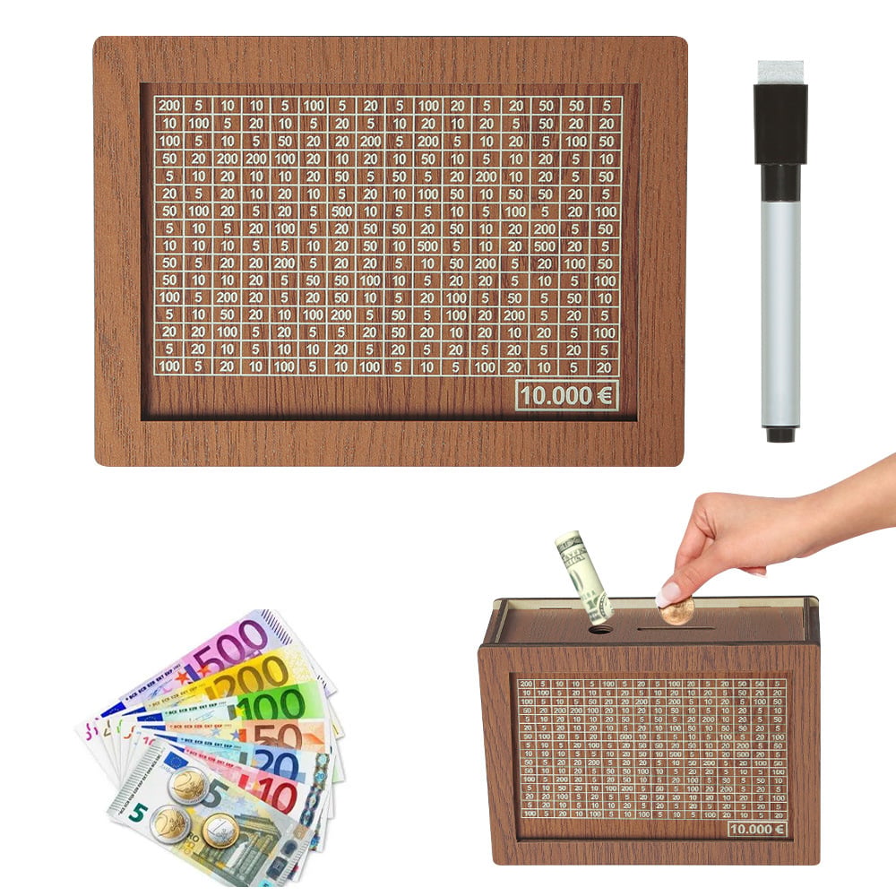 🎁 Hot Sale 49% OFF 🔥Retro Style Wooden Money Box with Counter Piggy Bank Handmade Saving Money Goal Piggy Bank
