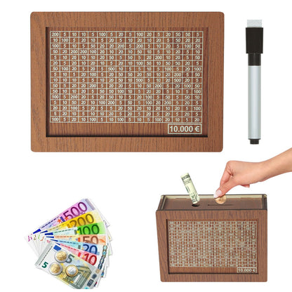 🎁 Hot Sale 49% OFF 🔥Retro Style Wooden Money Box with Counter Piggy Bank Handmade Saving Money Goal Piggy Bank