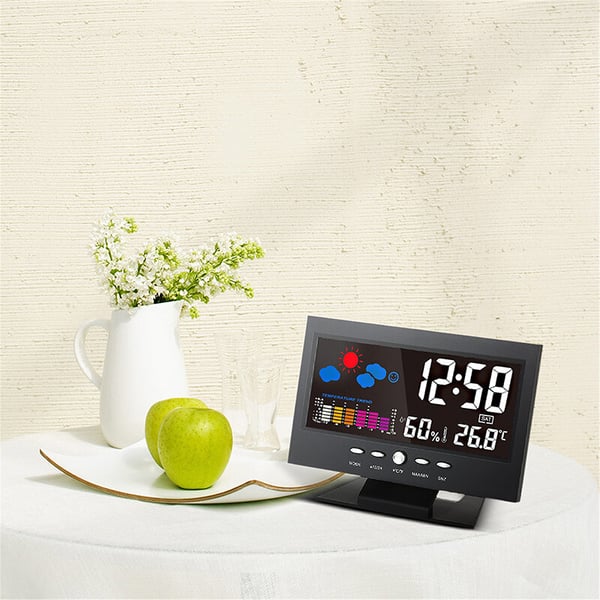 🌡️ 50% OFF NOW! ✨ Digital LED Weather Station - Temperature & Humidity Monitor with Forecast Display & Table Alarm Clock 📊⏰