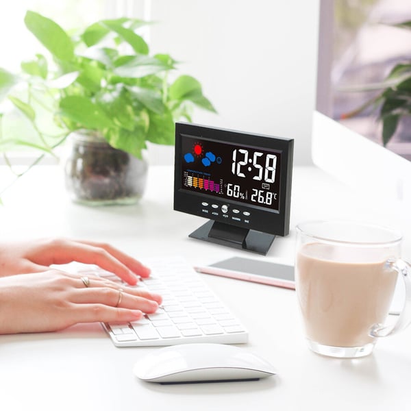 🌡️ 50% OFF NOW! ✨ Digital LED Weather Station - Temperature & Humidity Monitor with Forecast Display & Table Alarm Clock 📊⏰
