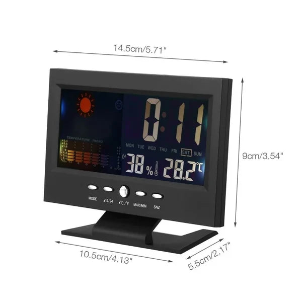 🌡️ 50% OFF NOW! ✨ Digital LED Weather Station - Temperature & Humidity Monitor with Forecast Display & Table Alarm Clock 📊⏰
