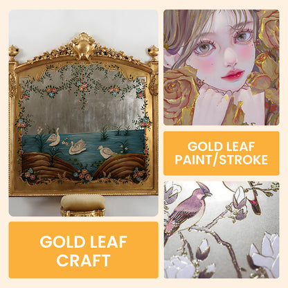 🔥Waterproof gold leaf paint for arts, paintings and crafts