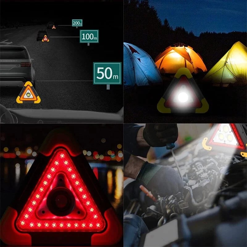 🔥2026 New Arrival🔥 2-IN-1 Solar Emergency Triangle Warning Light at the Roadside