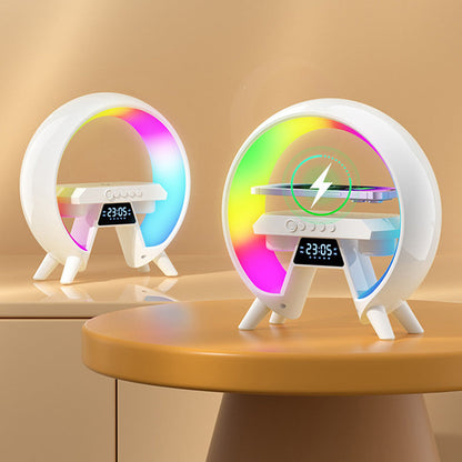 🔥Last Day 49% Off🔥Multifunctional Bluetooth Speaker - Colorful Atmosphere Light Wireless Charging and Clock All-in-one Machine