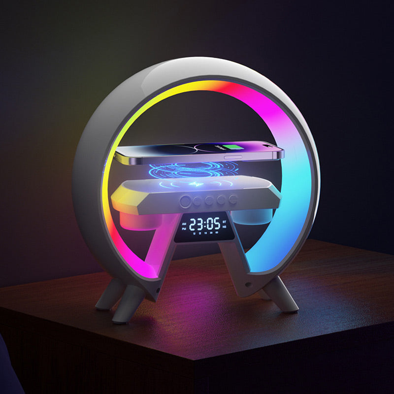 🔥Last Day 49% Off🔥Multifunctional Bluetooth Speaker - Colorful Atmosphere Light Wireless Charging and Clock All-in-one Machine