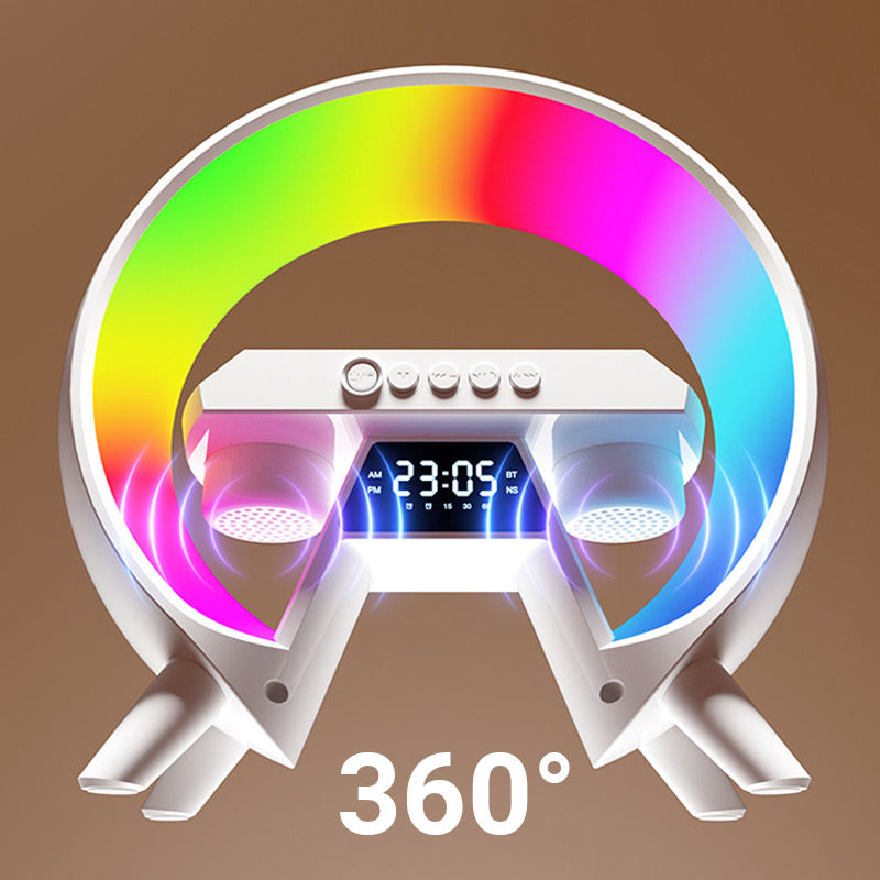 🔥Last Day 49% Off🔥Multifunctional Bluetooth Speaker - Colorful Atmosphere Light Wireless Charging and Clock All-in-one Machine