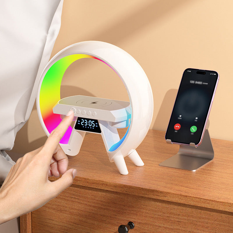 🔥Last Day 49% Off🔥Multifunctional Bluetooth Speaker - Colorful Atmosphere Light Wireless Charging and Clock All-in-one Machine