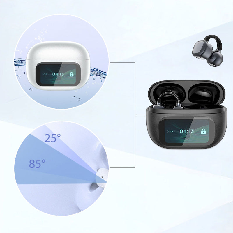 🔥2025 HOT SALE🔥🎧Ear Clip-on Smart Color Screen Intelligent Translation Headset🎧