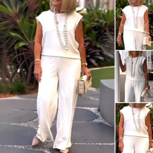 💕Limited Time 50% Off💕Women's Crew Neck Sleeveless Top and Pants Set