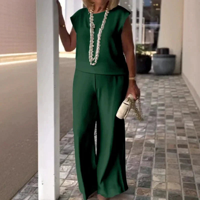 💕Limited Time 50% Off💕Women's Crew Neck Sleeveless Top and Pants Set