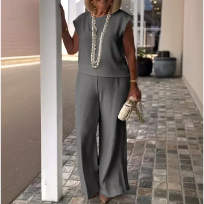 💕Limited Time 50% Off💕Women's Crew Neck Sleeveless Top and Pants Set