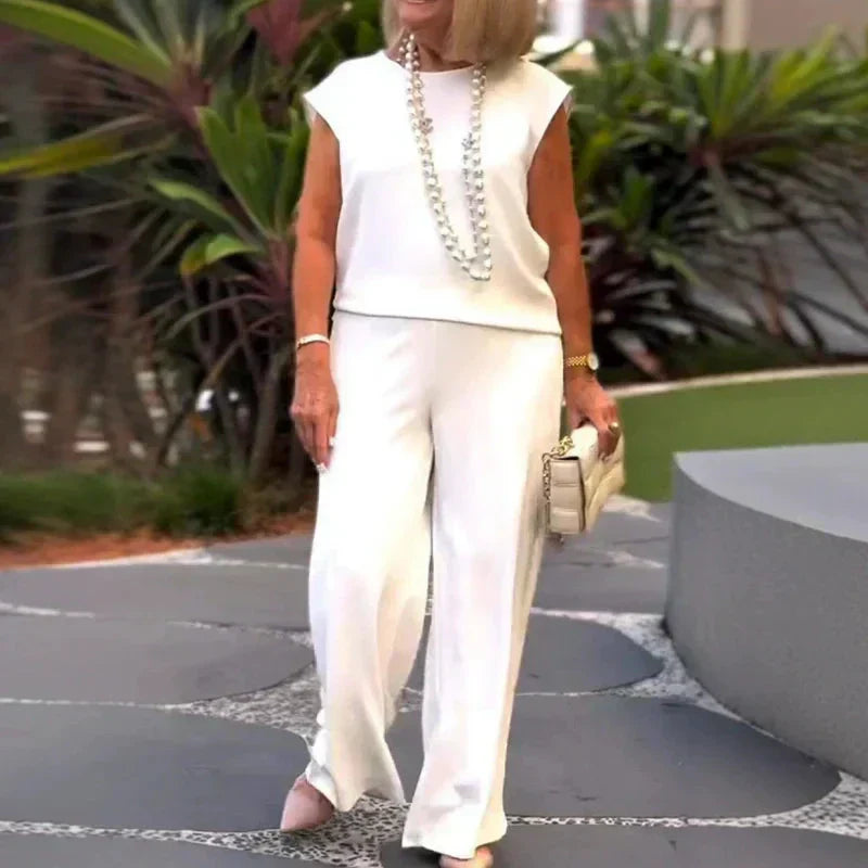💕Limited Time 50% Off💕Women's Crew Neck Sleeveless Top and Pants Set