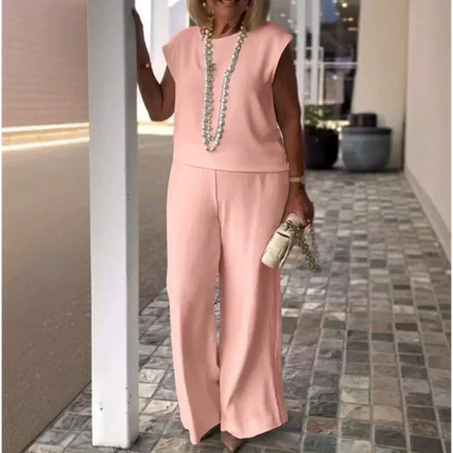 💕Limited Time 50% Off💕Women's Crew Neck Sleeveless Top and Pants Set