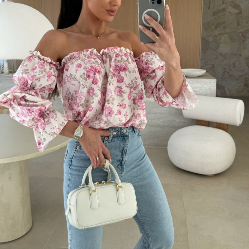 🌸Spring Specials🌸Floral Print Smocked Off-the-Shoulder Top