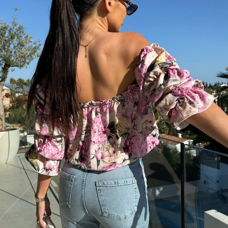 🌸Spring Specials🌸Floral Print Smocked Off-the-Shoulder Top