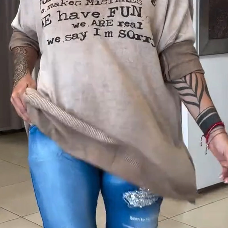 Women's Comfortable Loose V-Neck Top