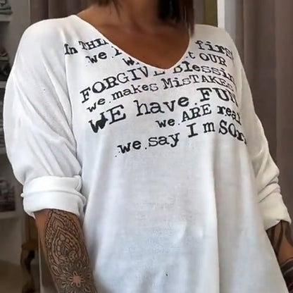 Women's Comfortable Loose V-Neck Top