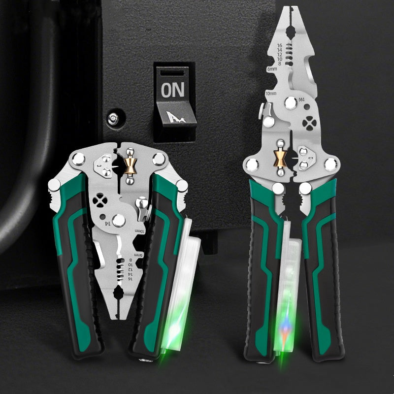 Multifunctional Foldable Wire Stripping Scissors with Electrical Test
