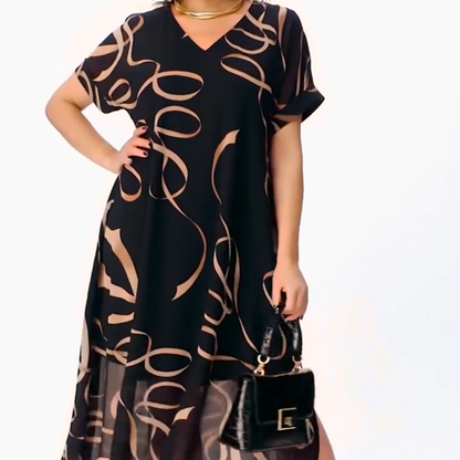 Flowy V-Neck Midi Dress