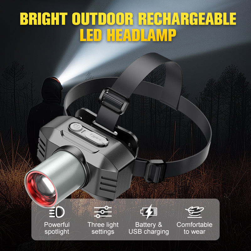 🔥Hot Sale(50% OFF)🔥Bright Outdoor Rechargeable LED Headlamp