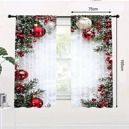 🔥 LAST DAY PROMOTION - 50%OFF 🔥 Christmas Window Curtains 2-Piece Set for Home Decor