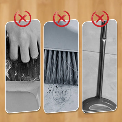 Stand-Up Dustpan Set with 180° Rotating Broom