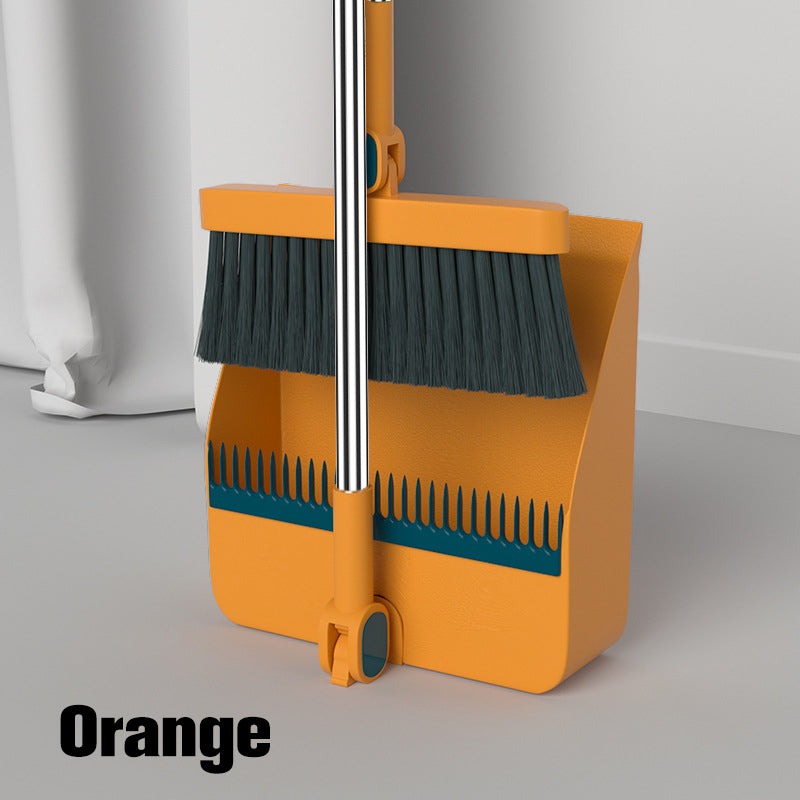 Stand-Up Dustpan Set with 180° Rotating Broom