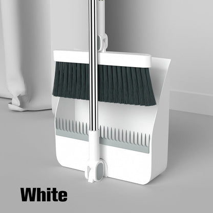 Stand-Up Dustpan Set with 180° Rotating Broom
