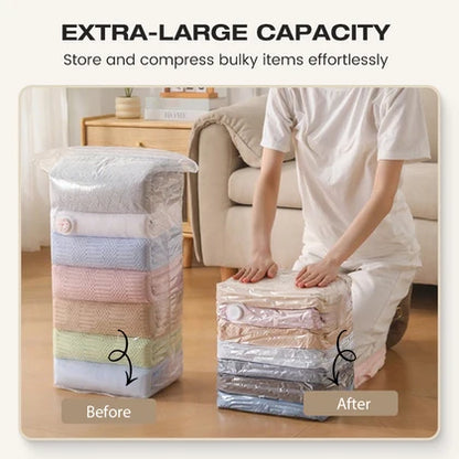 Jumbo Vacuum Storage Bags – Compress Bedding Up to 80% | No Pump Needed